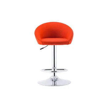 Aura Döner Ayarlı Krom Bar Sandalyesi – Turuncu Döşeme
