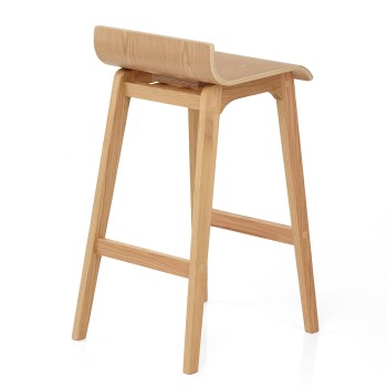 Nordel Ahşap Bar Taburesi – İskandinav Tasarım, Kavisli Ahşap Oturum, Minimal Modern Stil Nordel Ahşap Bar Taburesi – İskandinav Tasarım, Kavisli Ahşap Oturum, Minimal Modern Stil