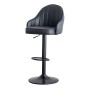 Modern Amortisörlü Deri Döşemeli Sırtlı Bar Sandalyesi – Siyah