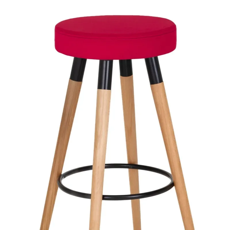 Rondo Ahşap Bar Taburesi – Modern Tasarım, Sağlam Ahşap Ayaklar, Konforlu Yuvarlak Oturum