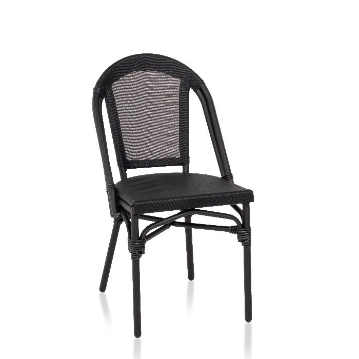 Alüminyum Kolsuz Starbucks Sandalyesi – File Sırtlı, Dış Mekân Uyumlu