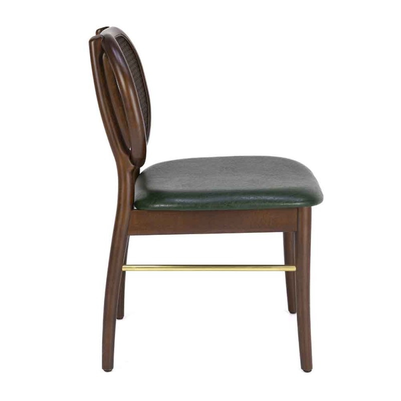 Zerola Ahşap Kolsuz Cafe Sandalyesi | Hasır Sırtlı Modern Cafe Sandalyesi