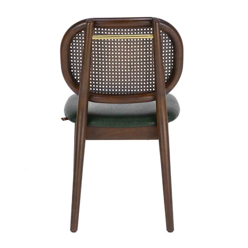 Zerola Ahşap Kolsuz Cafe Sandalyesi | Hasır Sırtlı Modern Cafe Sandalyesi