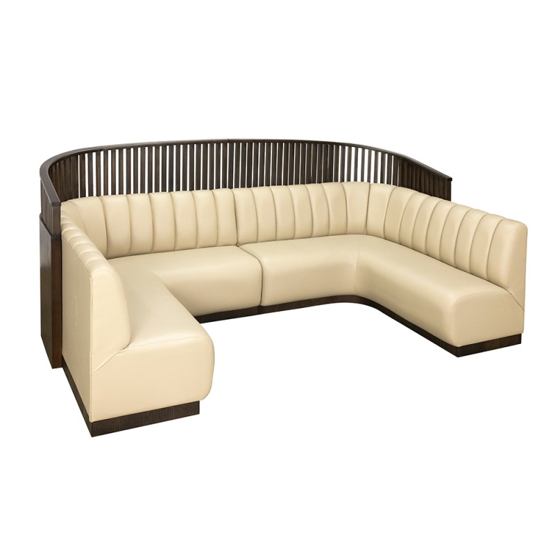 Cafe Sedir Loca Koltuğu | Ahşap Kasalı Kavisli Köşe Loca Oturma Grubu