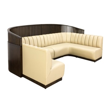 Cafe Sedir Loca Koltuğu | Ahşap Kasalı Kavisli Köşe Loca Oturma Grubu