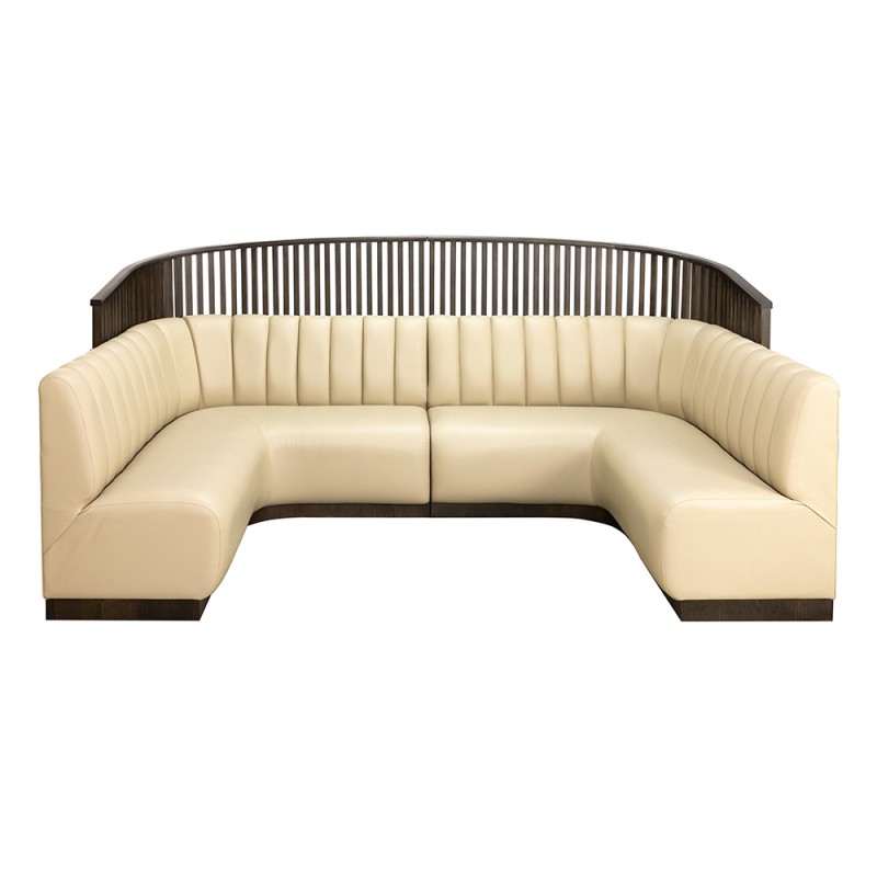 Cafe Sedir Loca Koltuğu | Ahşap Kasalı Kavisli Köşe Loca Oturma Grubu