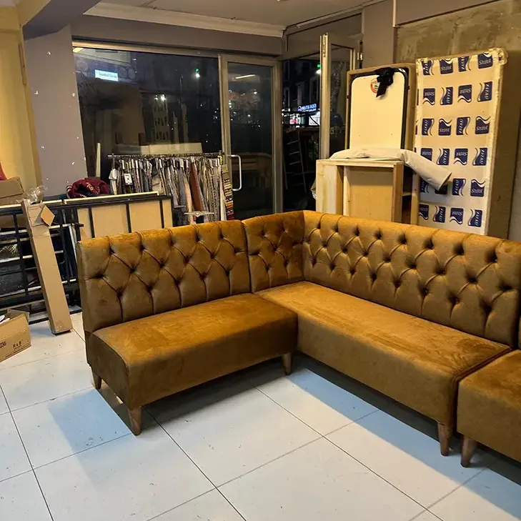 Premium U Form Chester Cafe Bar Loca Koltuk Oturma Grubu