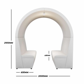Akustik Ofis Locası | Ses Yalıtımlı Karşılıklı Sedir Toplantı Booth’u LED Aydınlatmalı Akustik Ofis Locası | Ses Yalıtımlı Karşılıklı Sedir Toplantı Booth’u LED Aydınlatmalı