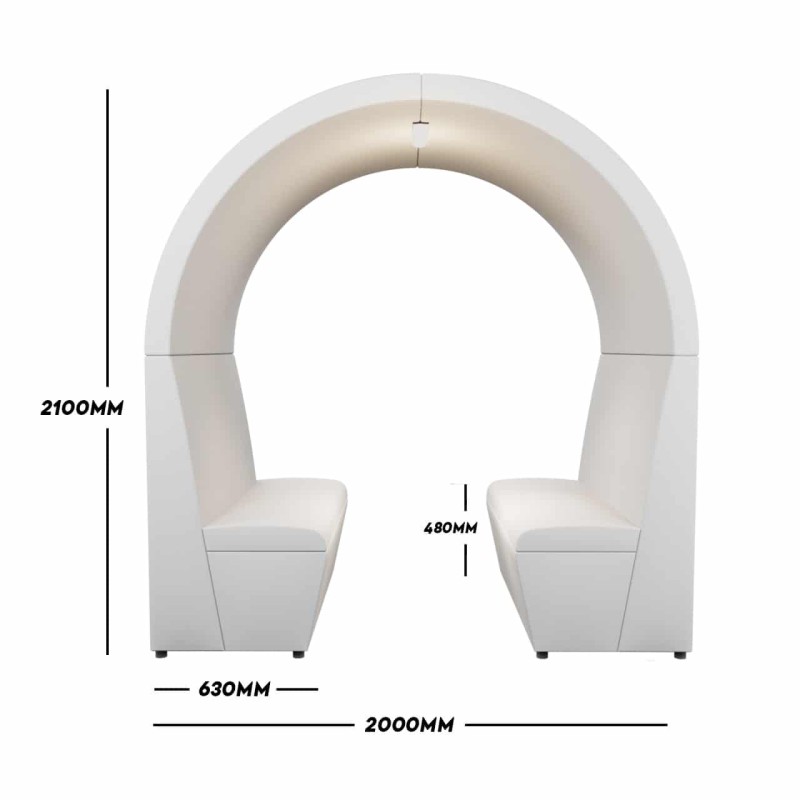 Akustik Ofis Locası | Ses Yalıtımlı Karşılıklı Sedir Toplantı Booth’u LED Aydınlatmalı Akustik Ofis Locası | Ses Yalıtımlı Karşılıklı Sedir Toplantı Booth’u LED Aydınlatmalı