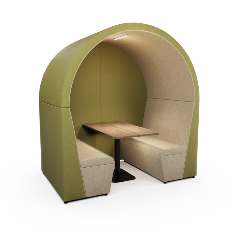 Akustik Ofis Locası | Ses Yalıtımlı Karşılıklı Sedir Toplantı Booth’u LED Aydınlatmalı Akustik Ofis Locası | Ses Yalıtımlı Karşılıklı Sedir Toplantı Booth’u LED Aydınlatmalı