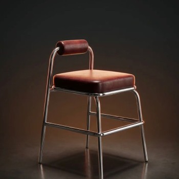 Paslanmaz 304 Kalite Bar Sandalyesi | Deri Oturumlu Profesyonel Bar Taburesi