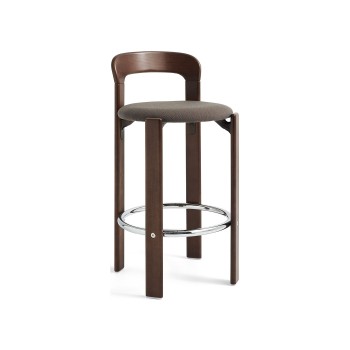 Rey Ahşap Bar Taburesi – Döşemeli Oturum, Krom Ayak Halkalı Rey Ahşap Bar Taburesi – Döşemeli Oturum, Krom Ayak Halkalı