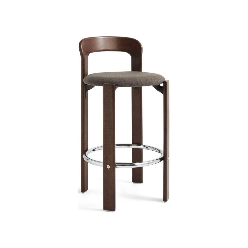 Rey Ahşap Bar Taburesi – Döşemeli Oturum, Krom Ayak Halkalı Rey Ahşap Bar Taburesi – Döşemeli Oturum, Krom Ayak Halkalı